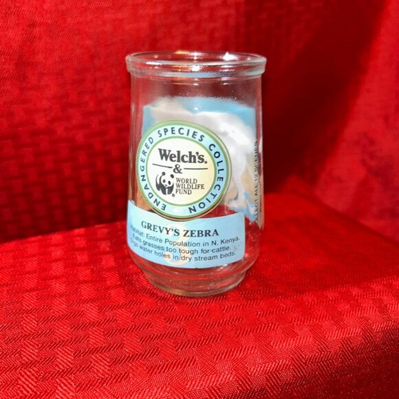 Vintage Welch’s Grevy’s Zebra Endangered Species Jelly Jar - Picture 2 of 2